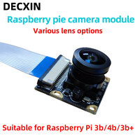 Modul Kamera Raspberry Pi DECXIN OV5647 5MP dengan Lensa Fisheye 160 untuk Motherboard Raspberry Pi Generasi 3/4 (Antarmuka CSI)
