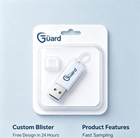 Empaque de Blíster Personalizado para Memorias USB, Blíster Transparente de PET para Exhibición de Accesorios Digitales