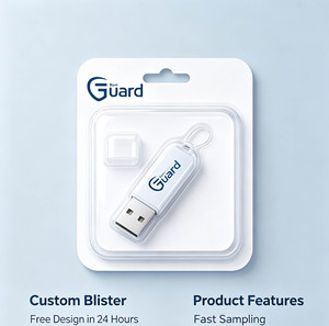 Empaque de Blíster Personalizado para Memorias USB, Blíster Transparente de PET para Exhibición de Accesorios Digitales - Product Image 1