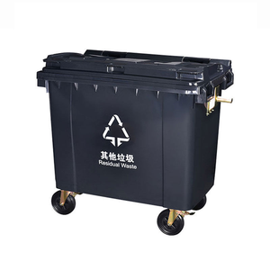 660l/1100l Grote Afvalbakken Met Wielen Die Aan De Auto Kunnen Worden Opgehangen Voor Gebruik Buitenshuis, Straat, Park En Huishoudelijk - Product Image 5