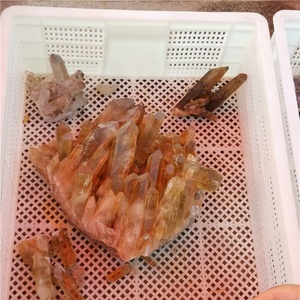 Naturale chiaro citrino ammassi di quarzo fumoso grezzo minerali ruvidi campione geodi di cristallo curativo per la vendita - Product Image 4