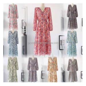 Vestido Casual de Verano para Mujer, Diseño de Gasa con Estampado Floral, Oferta al por Mayor a Bajo <span class=keywords><strong>Precio</strong></span> - Product Image 4