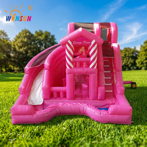 WINSUN Commercial Outdoor Kids' Pink Ice Cream Themed <b>Inflatable</b> Castle Slide Combo Bounce House CE Lead-free - Product Image 1