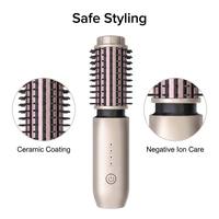 Brosse à cheveux sans fil en céramique, sans cordon, alimentée par batterie, rechargeable par USB, portable, taille compacte, outil de voyage en plein air