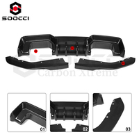 Difusor Trasero de Fibra de Carbono Seca SOOCCI, Estilo AD, Difusor de Parachoques Trasero de 3 Piezas, Difusor Inferior Trasero para BMW G80 G81 M3 G82 G83 M4