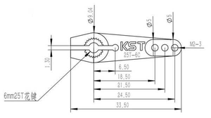 KST 25T-6C อะลูมิเนียมคอร์เลส ดีซีบรัชเลสเซอร์โวฮอร์นสำหรับเซอร์โว 6 มม. 25T ชุดแขนหางเสือโลหะ เฮลิคอปเตอร์ RC เซอร์โว - Product Image 5