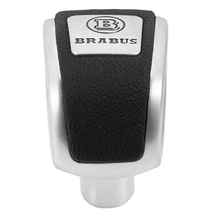 Poignée de levier de vitesse en cuir Brabus, noir et blanc, ergonomique, pour Mercedes-Benz - Product Image 1