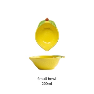 Ensemble de vaisselle au design citron, compatible micro-ondes, bols à salade et assiettes à gâteau, compatible lave-vaisselle, pour la cuisine et les cafés - Product Image 6
