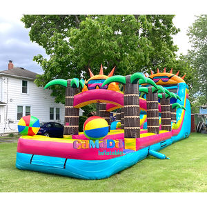 Toboggan aquatique gonflable géant en PVC, design et couleur personnalisables, pour jeux aquatiques et course, par le fabricant Magic - Product Image 4