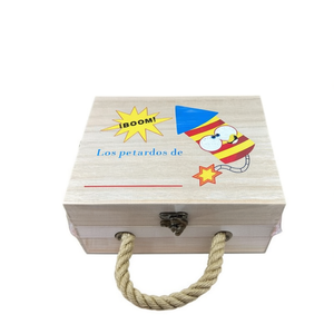 Caja De Petardo Wooden Storage Box With Rope Handle For Christmas Decoration 24Pcs Set - Product Image 1