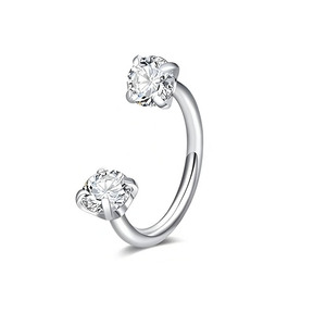 Anello a Ferro di Cavallo con Filettatura Interna in <span class=keywords><strong>Acciaio</strong></span> <span class=keywords><strong>Chirurgico</strong></span> 316L per <span class=keywords><strong>Piercing</strong></span> al Naso, Setto, Labret, Orecchini con Zircone - Product Image 5