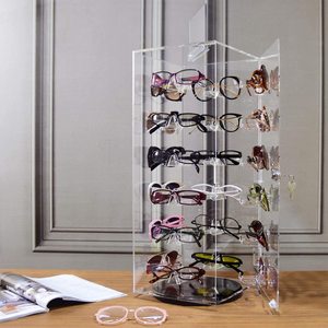 Soporte acrílico giratorio bloqueable para exhibir gafas de sol, soporte acrílico para almacenar y exhibir anteojos de sol y gafas, H061 - Product Image 2