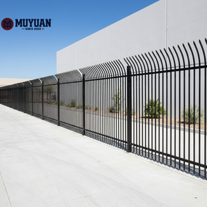 Valla Moderna <span class=keywords><strong>de</strong></span> Acero Galvanizado, Tipo Palisada Negra, con Puerta y Láminas Decorativas <span class=keywords><strong>de</strong></span> Metal para Jardín o Patio - Product Image 4