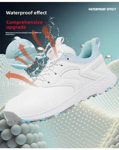 Professionnel hommes femmes sans pointes Pro dentelle Style <span class=keywords><strong>chaussures</strong></span> <span class=keywords><strong>de</strong></span> <span class=keywords><strong>Golf</strong></span> respirant PU doux baskets hiver maille cuir caoutchouc Sneaker - Product Image 5