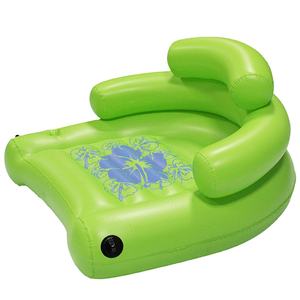 Sillón inflable de PVC grueso personalizado para <span class=keywords><strong>piscina</strong></span>, sillón de plástico duradero para parque acuático, Isla con portavasos para uso en Resort - Product Image 1