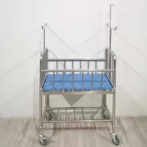 Cuna de Acero Inoxidable Jinbokang con Capacidad de Carga de 100 Jin y Ruedas para Uso Hospitalario de Recién Nacidos - Product Image 3