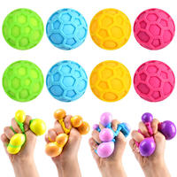 Produit transfrontalier très demandé : Boule de pâte colorée à grilles, Boule de farine colorée, en caoutchouc souple TPR à rebond lent, pour décompression et pétrissage, vente en gros