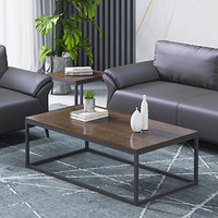 Table basse moderne et durable, très vendue, avec plateau en bois clair et structure métallique pour salon et bureau à domicile