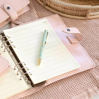 Carnet de notes en cuir PU personnalisé A5 A6 6 anneaux reliure thermique agenda de travail à spirale planificateur avec enveloppes à monnaie taille B5 A4
