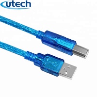Cable USB 3.0 Utech de 90 Grados, 3 pies (1 m), Macho B a Macho B, Trenzado de PVC, para Impresora, Monitor, Estación de Acoplamiento, Disco Duro Externo
