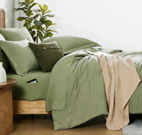 Ensemble de literie 7 pièces en un seul ensemble, taille Queen, vert sauge, ensemble de couette pour toutes les saisons, ensemble de literie chaude avec draps et taies d'oreiller