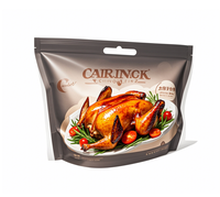 Bolsa de embalaje de pollo asado de pie de nailon para mascotas laminado de plástico transparente de grado alimenticio con logotipo personalizado de alta calidad con cremallera