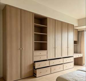 Modern Wooden <b>Wardrobe</b> <b>with</b> <b>Mirror</b> Doors Bedroom Closet Furniture Luxury Home Storage Cabinet <b>Wardrobes</b> Bedroom Closet - Product Image 3