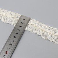 15 Yards de dentelle plissée à volants, garniture en tissu de dentelle blanche élastique