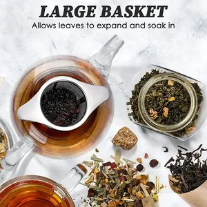 Infusore per Tè in Acciaio Inox <span class=keywords><strong>con</strong></span> Doppio Manico e Grande Capacità per Infusione di Tè Sfuso - Product Image 5