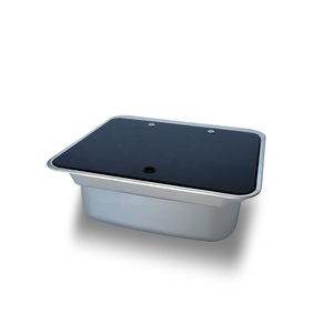 <strong>RV</strong> Caravan Camper Folding Kitchen Sink 420mm Stainless Steel with <strong>Faucet</strong> and Tempered Glass Cover for Trailer Parts - Product Image 1