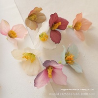 Têtes de fleurs artificielles en soie (orchidée, magnolia) pour DIY, matériaux pour pinces à cheveux, accessoires pour coiffes et couronnes, pour mariages, événements extérieurs et festifs