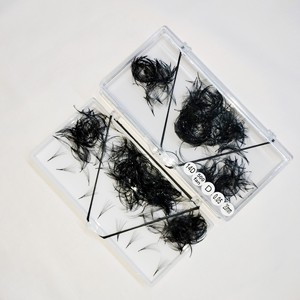 Vente en gros 14D coréen PBT extensions de cils préfabriquées 0.07mm d'épaisseur CC Curl facile modèle 6D avec base pointue étroite thermocollée - Product Image 4