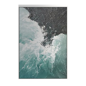 Quadro Moderno Mare Decorativo Lussuoso con Texture Spessa, Pittura Astratta Acrilica su Tela Dipinta a Mano con Rilievo a <span class=keywords><strong>Olio</strong></span> - Product Image 2