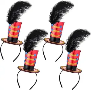 Cappello da circo Mini cappello a testa fascia Costume da circo accessori per Cosplay per feste in Costume