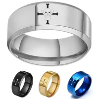 Anime One Piece White Mustache Pirates Imprint Rings Jewelry Accessories Stainless Steel Pirates Rings For Women Men