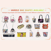 Vente en gros de porte-monnaie en peluche écologiques faits à la main, pochette ronde à fermeture éclair, marchandises de personnages d'anime, fournisseur d'usine OEM ODM