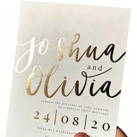 Service d'impression de cartes d'invitation de mariage personnalisées en gros, avec gaufrage à chaud or, impression typographique, papier d'art noir et bleu, pelliculage