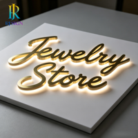Enseigne commerciale personnalisée prête à être expédiée, enseigne LED rétroéclairée 3D pour la publicité en vitrine, signalétique, logo d'identité de marque, plaque