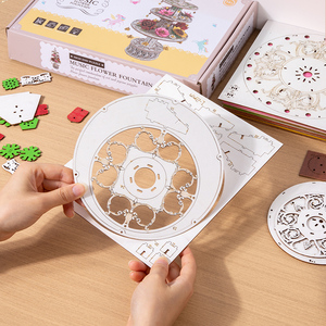 Kit Fai-da-Te in Legno Montessori per Bambini, Fontana Musicale a Fiore, Gioco <span class=keywords><strong>Puzzle</strong></span> Divertente, Giocattoli Educativi Classici di Arte e Artigianato - Product Image 2