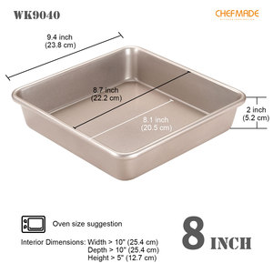 Forno <span class=keywords><strong>antiaderente</strong></span> in acciaio al carbonio quadrato tortiera tortiera, 11 "X 11" X1.1 "con forno in cotone guanto da forno da Bellagione - Product Image 6