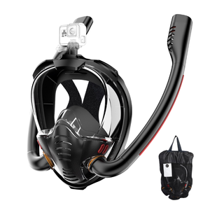 Masker Snorkeling Silikon Tabung Ganda K3S Full Face Anti-Kabut Tahan Air untuk Perenang Dewasa - Product Image 1