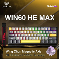 Clavier Aula WIN60 HE 61 touches rétroéclairé RGB 60% filaire à actionnement magnétique réglable, taux de polling 8000 Hz, interrupteurs à effet Hall, Hot-Swap, FPS