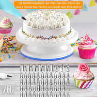 489 Stück Stahl kuchen Dekorieren Düsen Set DIY Backen Too Turntable Cupcakes Icing Rotierende Stand Box Neue Geburtstags torte Ergänzungen