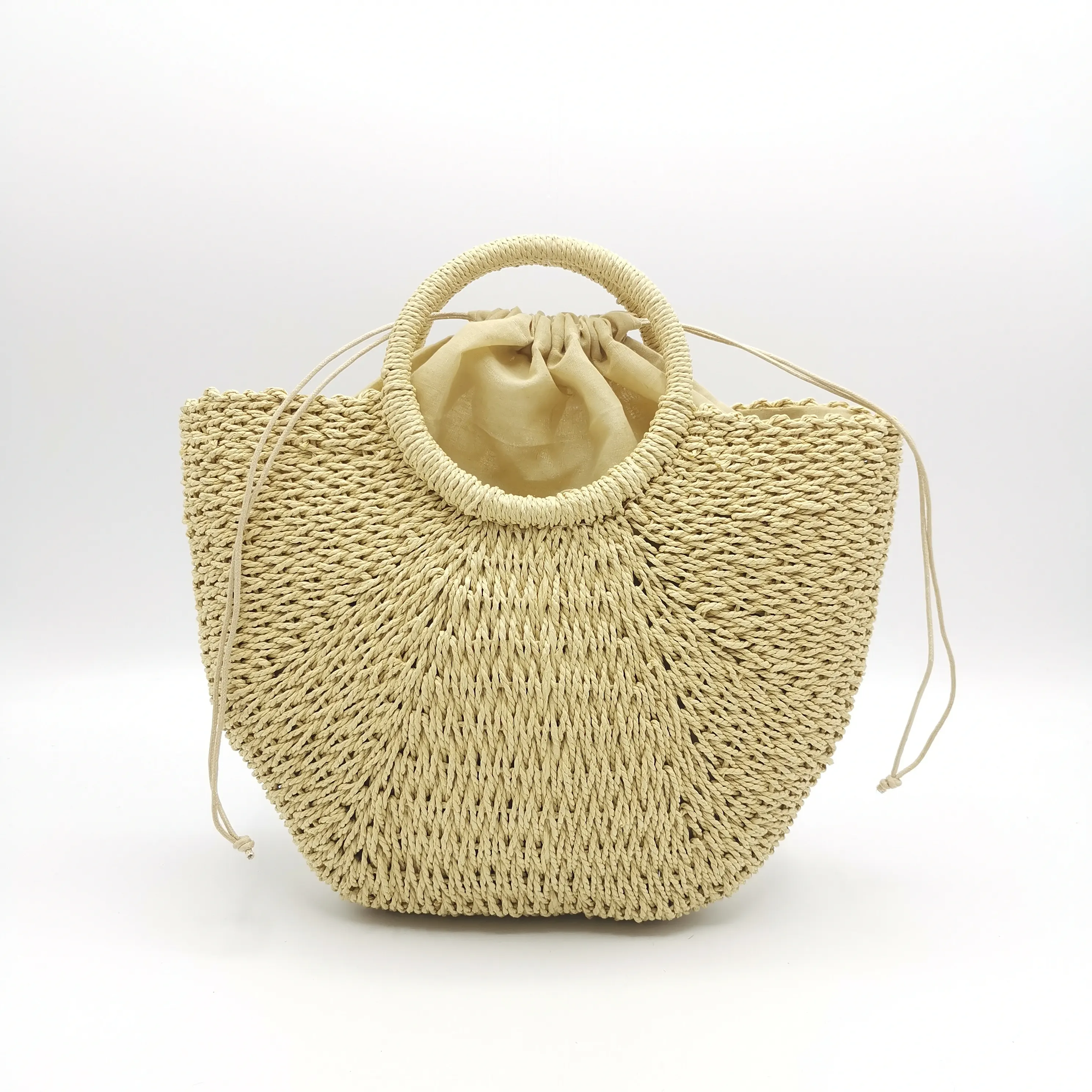 Straw Tote Bag Summer Beach Bag Handmade Straw Woven Handbag For Women Travel