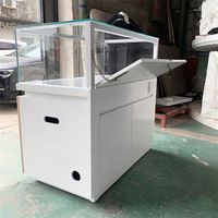 Vitrine de présentation de téléphones portables en verre personnalisée avec éclairage LED, mobilier de magasin écologique pour les supermarchés et les magasins de téléphonie mobile