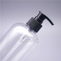 Emballage transparent pour savon liquide et lotion cosmétique avec pompe distributrice noire pour désinfectant pour les mains