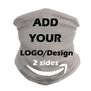 Pañuelo multifuncional deportivo con logo impreso personalizado, braga de cuello, diadema negra, bandana lisa blanca de poliéster sin costuras para exteriores - Product Image 1