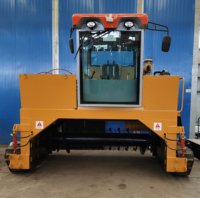 Mesin pembuat kompos seluler tanggal kotoran sapi, mesin pembuat kompos organik traktor pertanian Crawler jenis kompos
