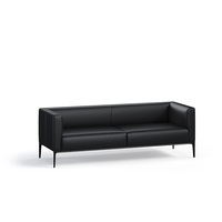 Canapé de bureau moderne en cuir PU noir avec pieds thermolaqués pour directeur général et PDG – Projet FF&E