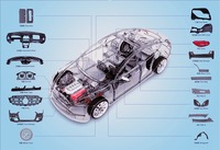 Molde de Inyección de Plástico P20 de Alta Calidad para Tablero de Auto, Duradero, con Expulsor y Sistema de Canal Frío MH-306, Zhejiang, China